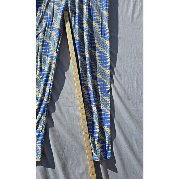 LuLaRoe Leggings Womens One Size Blue Tan Giraffes Print Soft Yoga Waist Stretch - Picture 4 of 7